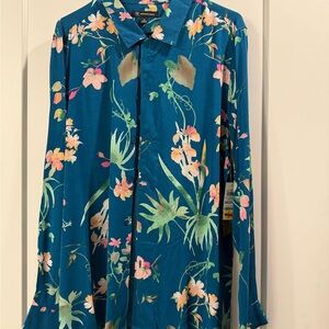 Floral Teal Men’s Dress shirt